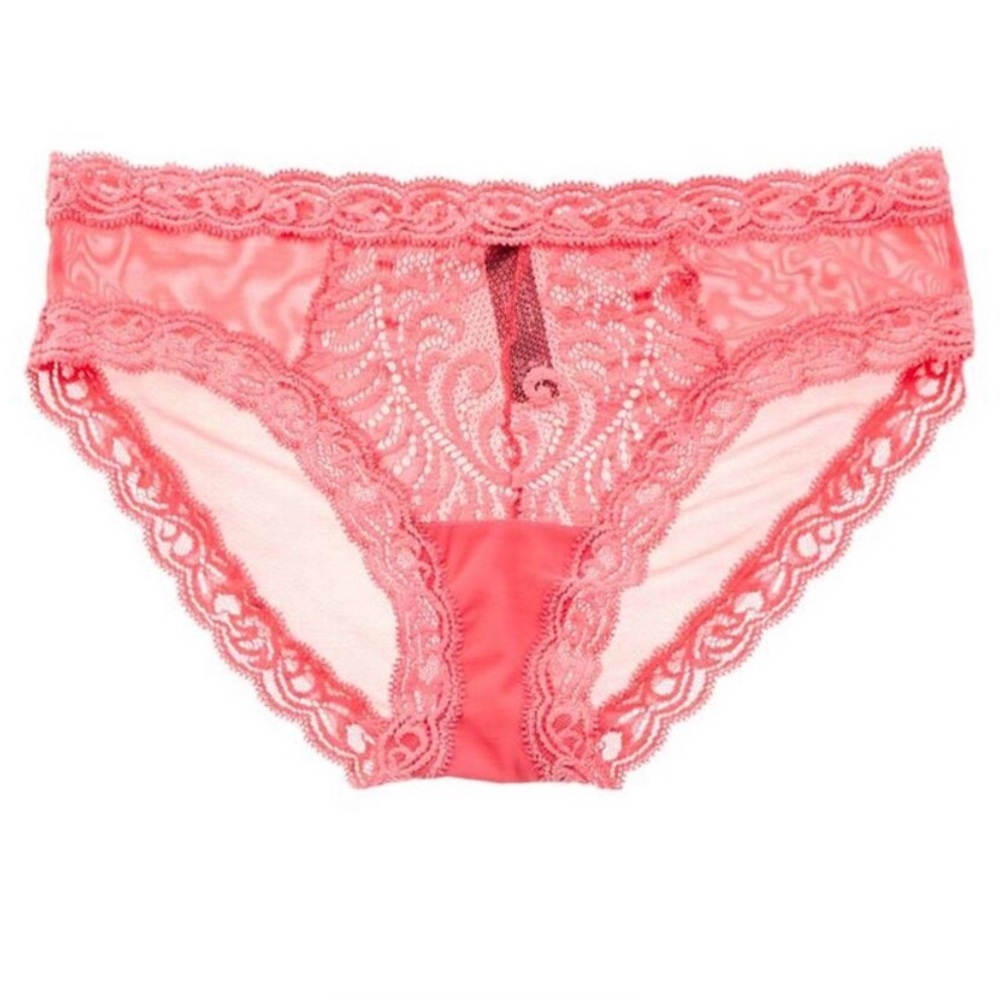 Natori Feathers Hipster damask pink underwear mesh 753023 OR086 size large